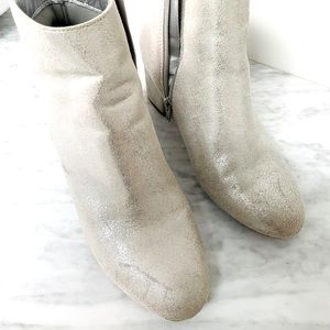 Metallic silver side zip round toe bootie. A New Day by Target. Size 8.5